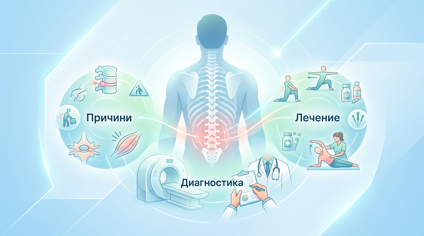 Болка в гърба: Причини, диагностика и лечение